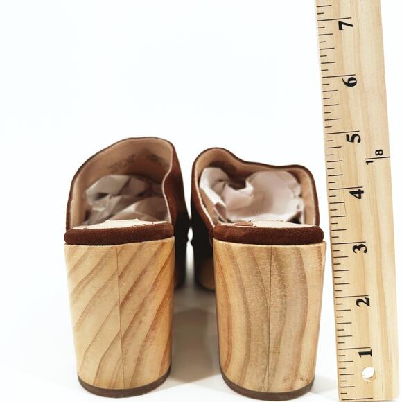 Steve Madden Brooklyn Platform Suede Leather Clogs 8.5M Boho Hippie Festival - Picture 8 of 9